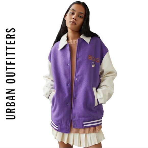 NEW Urban Outfitters UO BDG Varsity Bomber Coat Jacket S - Picture 1 of 6